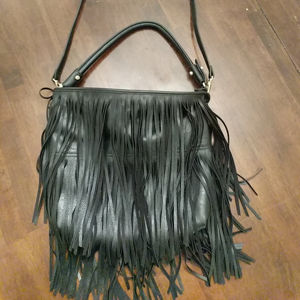 Black fringe purse